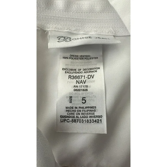 Girls Bonnie Jean Nautical Dress Red White Blue Stripes Bow Size 5 Sailor USA - Picture 9 of 10